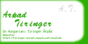 arpad tiringer business card
